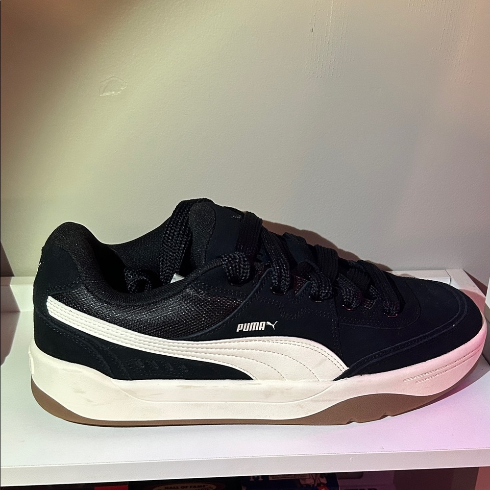 PUMA Men's Black and White Sneakers with Tan Sole-Size 12-Never Worn with Paper!